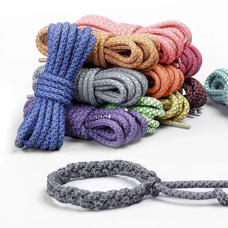 

Round Reflective Shoe Laces Athletic Safety Sneakers Shoelaces Running Shoelace Night Walk Running Bootlace Latchet Cool Strings