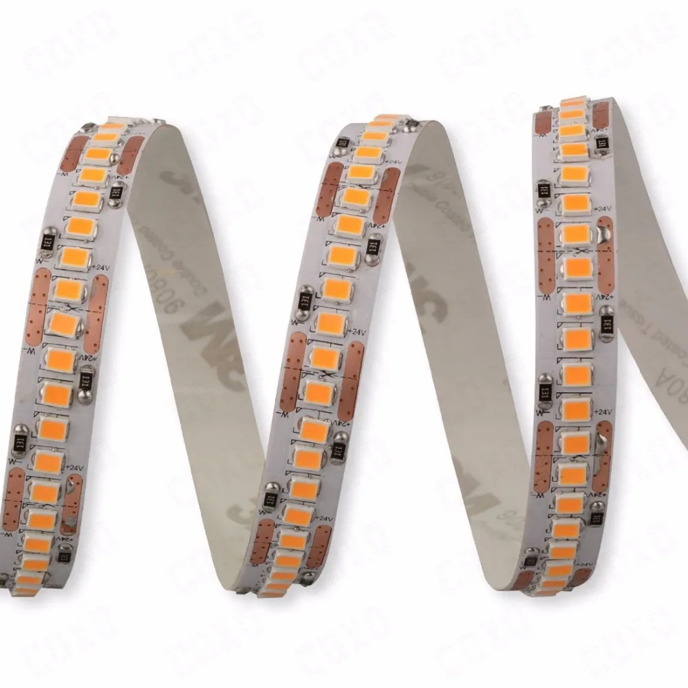 

10mm PCB 2835 SMD 1200 LED Strip soft tape DC12V DC24v IP20 Non waterproof Flexible Light 240 leds/m, White Warm White