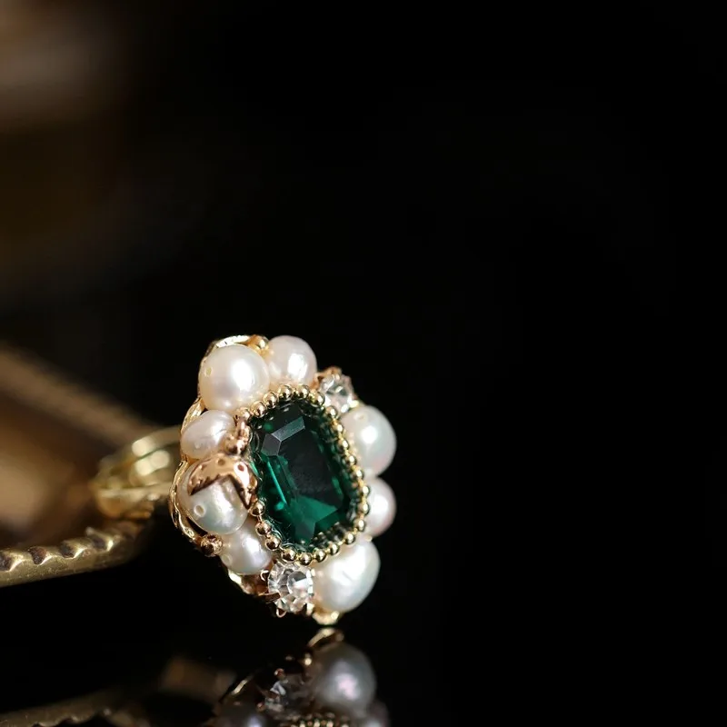 925 sterling silver rings handmade Natural stone opal pearl retro round female ring | Украшения и аксессуары