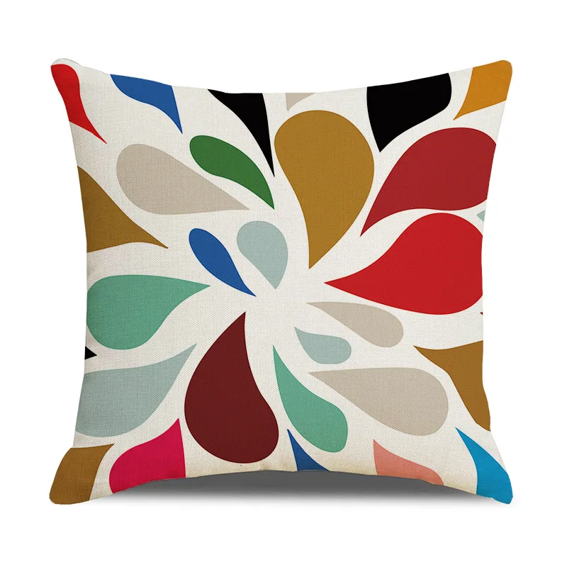 

New Color Geometric Sofa Car Interior Decoration Square Pillow Cushion Pillow Home Furnishing Soft Decoration Wholesale