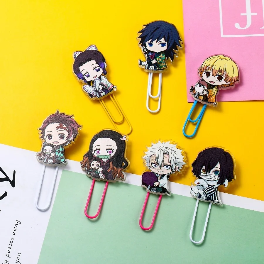 

Anime demon killer kimetsu no yaiba acrylic paper clip paper clip pin folder cosplay kamado tanjirou cosplay