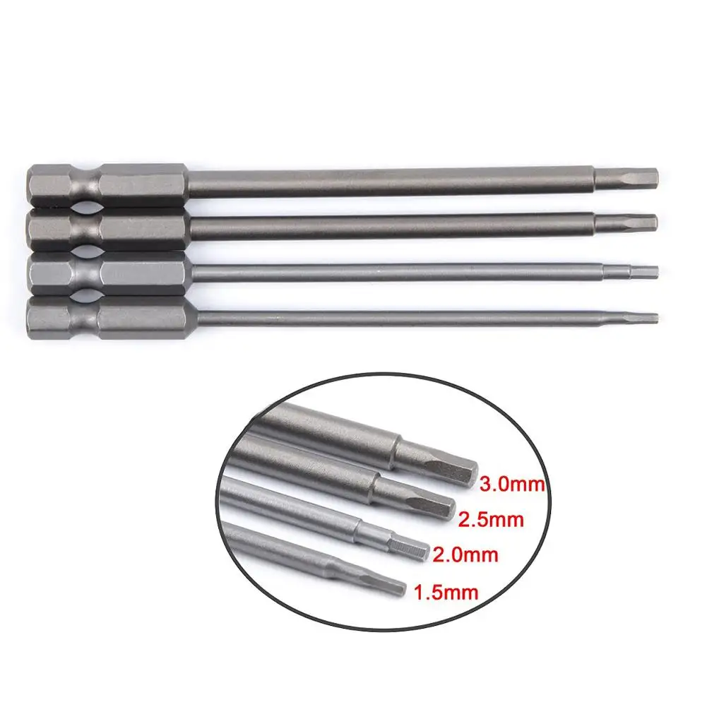 

S2 Alloy Steel Screwdriver Bits Silver 4pcs Magnetic Head Screw Driver