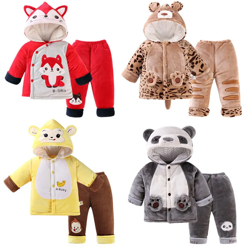 Одежда для малышей 2020 зиму младенцев и с рисунками зверей из мультфильмов детей
