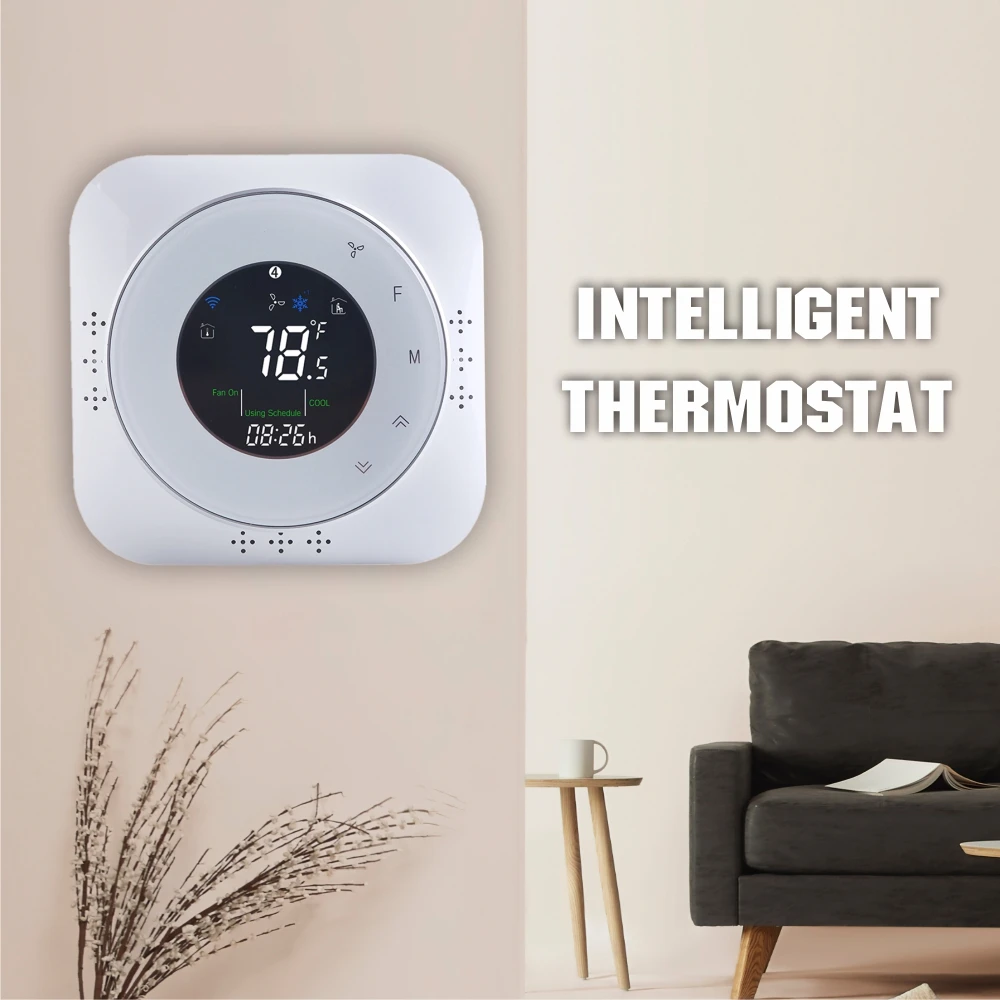 Термостат 24VAC с Wi-Fi термостат для теплового насоса по Фаренгейту Alexa/Google Home Tuya/Smart