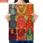 AIMEER Аниме One Piece V персонаж Аватара Коллекция Ретро Крафт-Бумага серия Бар Кафе Ресторан домашний Декор Картина 50,5*35 см