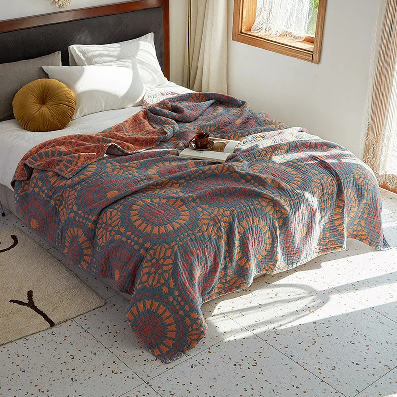 

Скандинавский плед, летнее хлопковое четырехслойное Марлевое одеяло на кровать, диван, простыня, мягкое и удобное