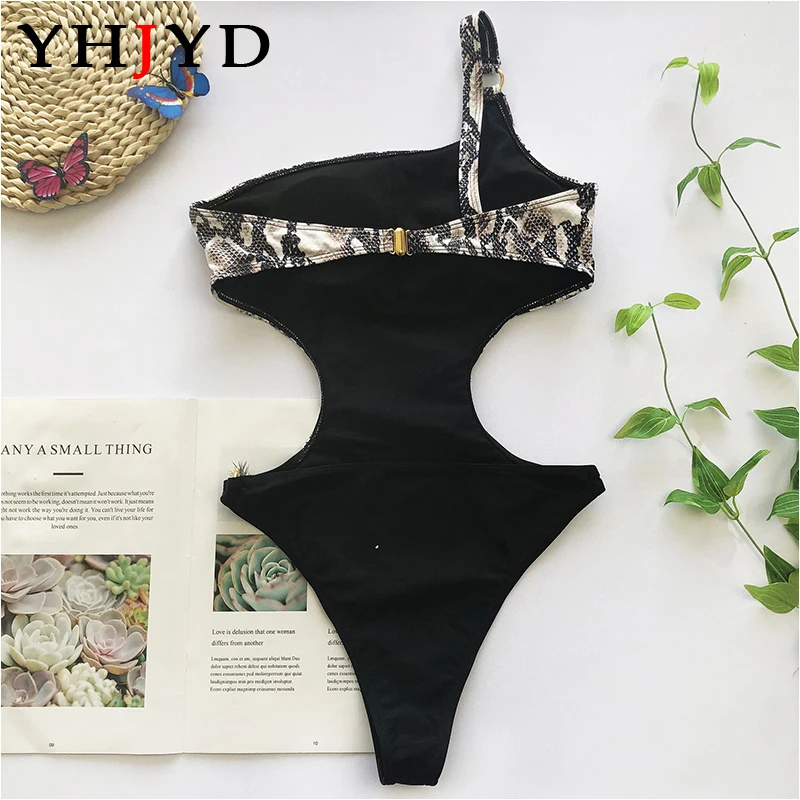 Женский купальный костюм с открытым плечом Цельный купальник трикини