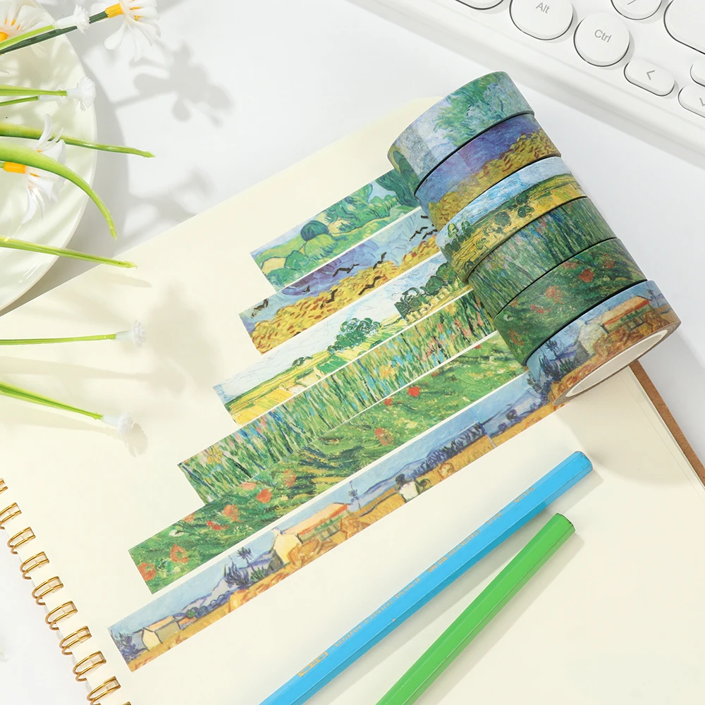 Красочная картина Ван Гога Васи-лента клейкая бумага наклейки рукоделие крафты