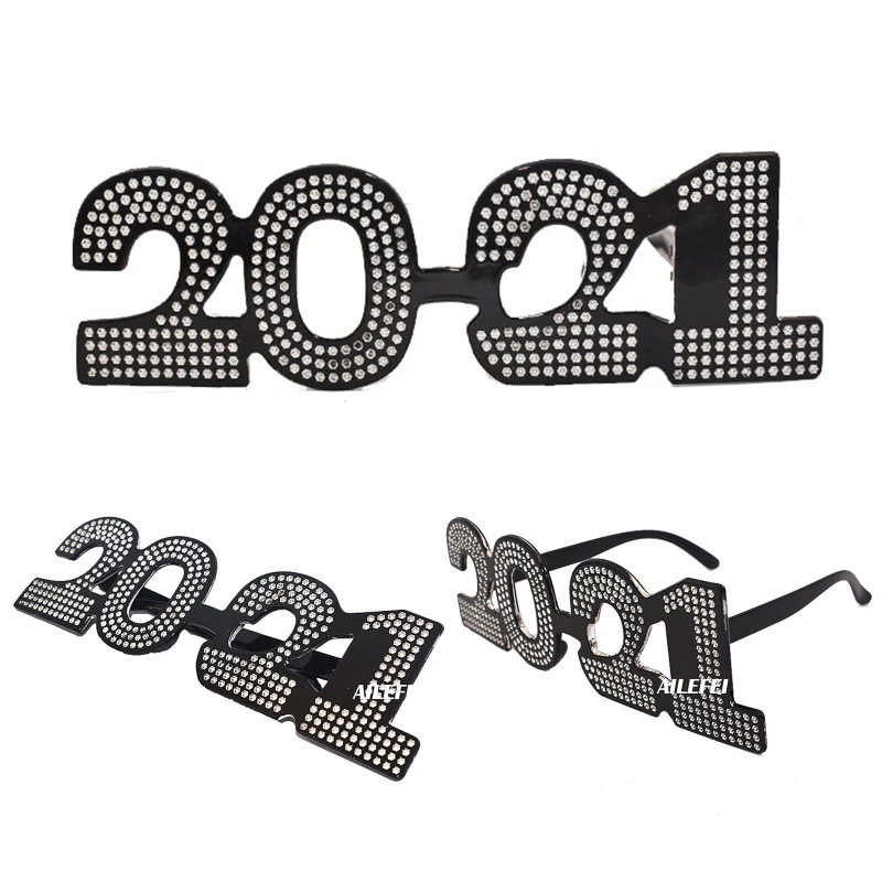 

2021 Number Glitter Eyeglasses New Year Eve Glasses Frame Party Favors Eyewear