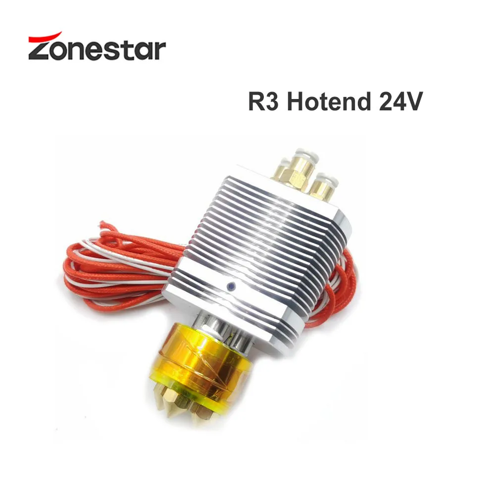 

ZONESTAR 3 Color Hotend 3-IN-3-OUT Triple-Extruder Nozzle Size 0.4mm 3D Printer Parts Filament 1.75mm 24V50W Heater