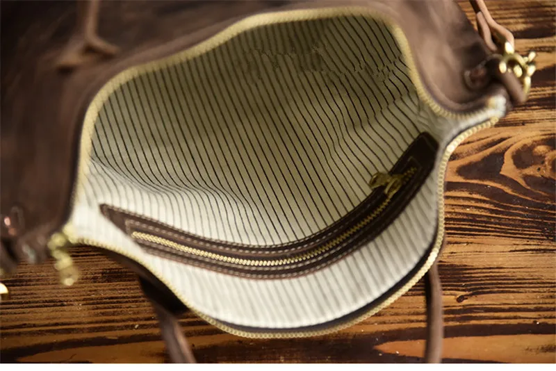 Retro fashion designer crazy horse cowhide men's portable briefcase weekend work office lawyer business shoulder messenger bag