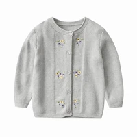 27kids toddlers baby knitted cardigans sweater girls winter clothes childrens jumpers tops floral grey pullovers coat 2 7year