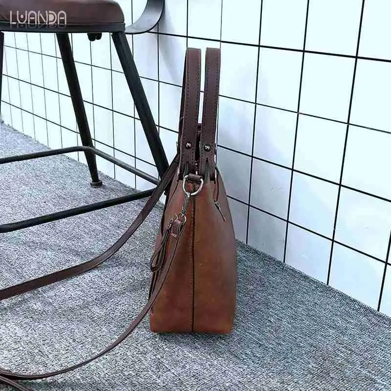Causal Tote Bags Women Pu Leather Shoulder Bag Female Messenger Shopping All-Purpose Lady High Quality Vintage Handbag | Багаж и сумки
