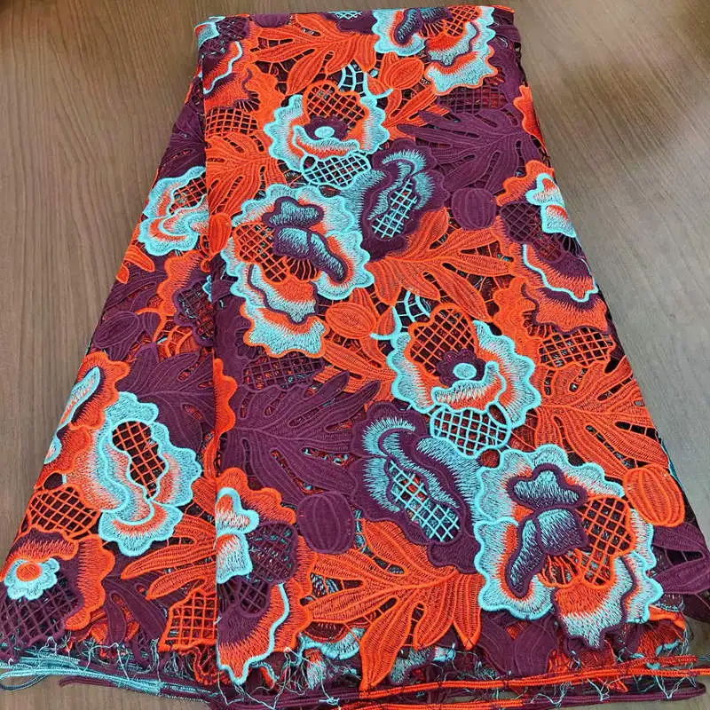 Высокое качество гипюровое кружево очень красивая Цветочная вышивка
