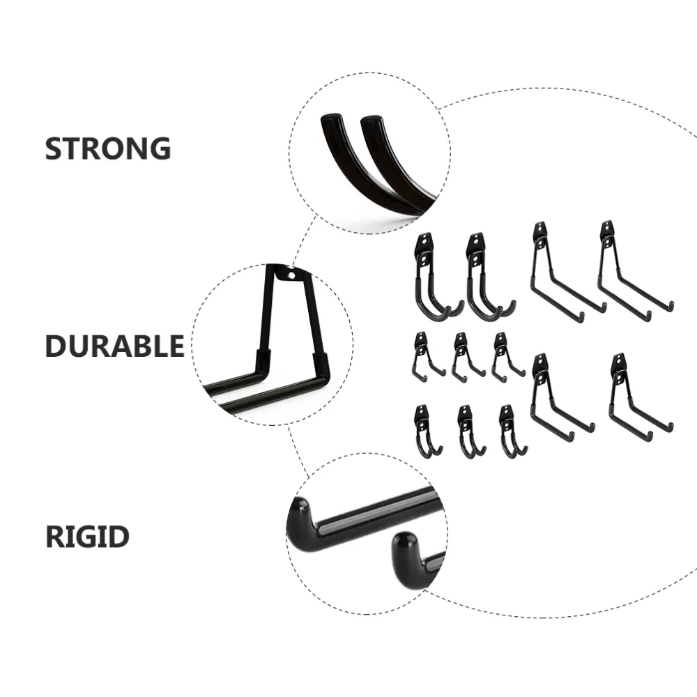 

12pcs Wall Mounted Tool Hooks Anti-Slip Iron Hangers for Warehouse Garage