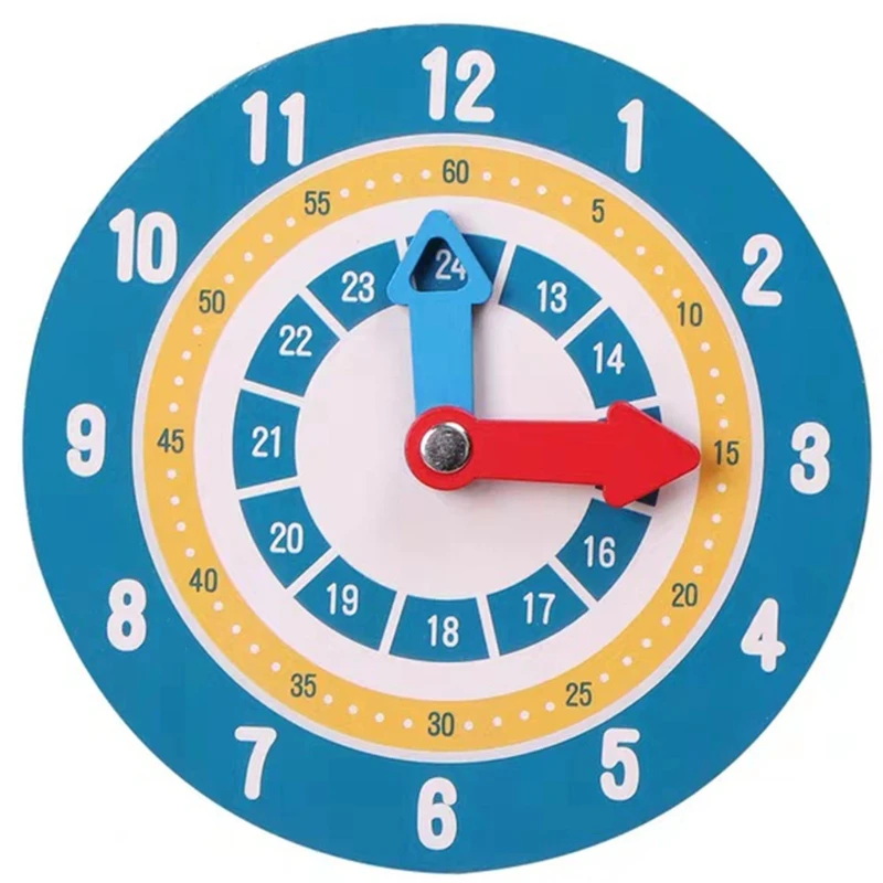 

Montessori Teaching Clock Double Side Wooden Busy Board Number Recognition Early Learning Toy Teaching Aid for Preschool