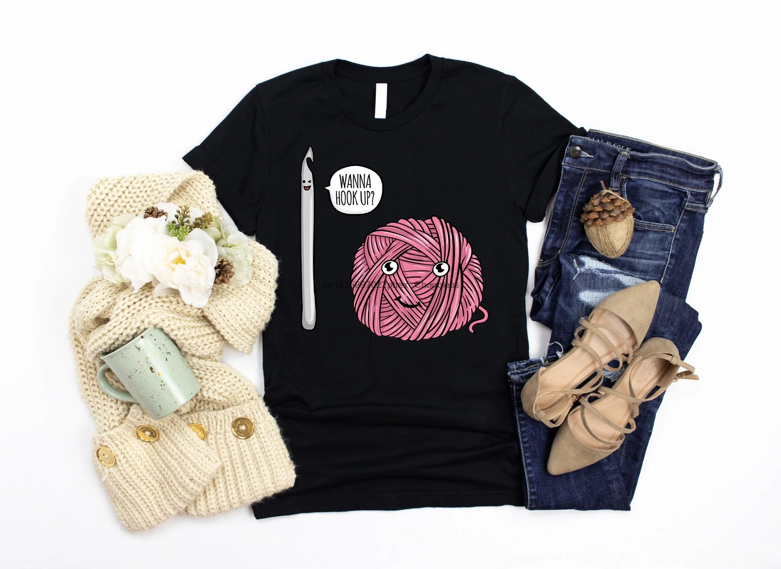 Забавная футболка для вязания крючком премиум класса подарок вязание