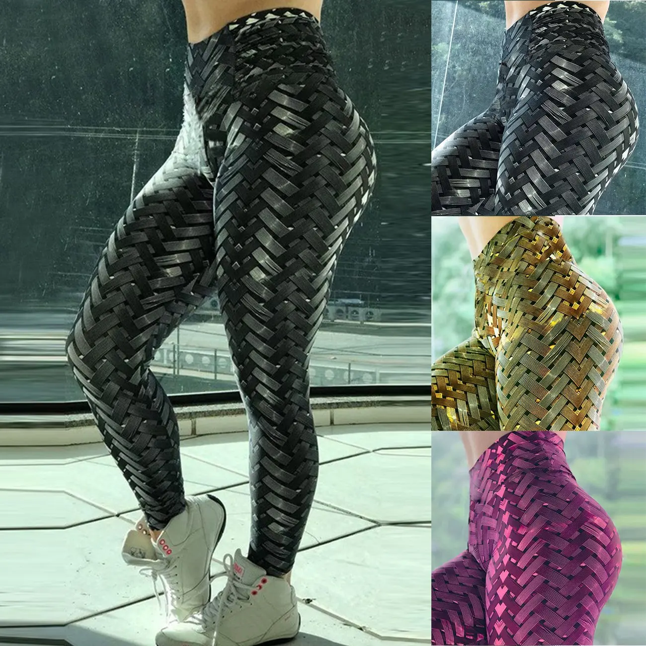 

Muticolor Women Yoga pant Women Woven Digital Printed Yoga Pants Leggings Training Sport Workouts Fitness Pants Capris