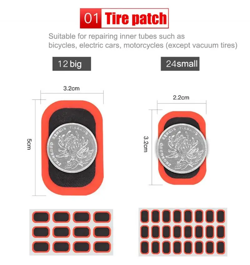 Набор инструментов для ремонта велосипедных шин многофункциональный клей
