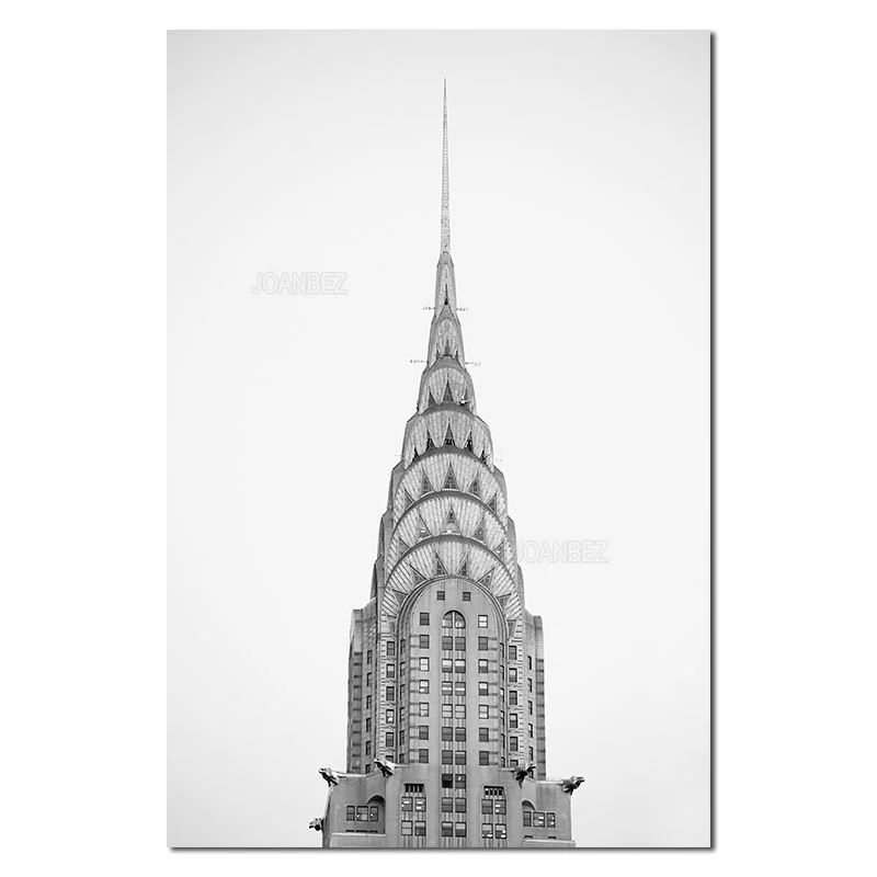 

Art Canvas Poster Series of Grey Sky Standing Tall Building Tower Pattern European Background Living Room Home Decoration