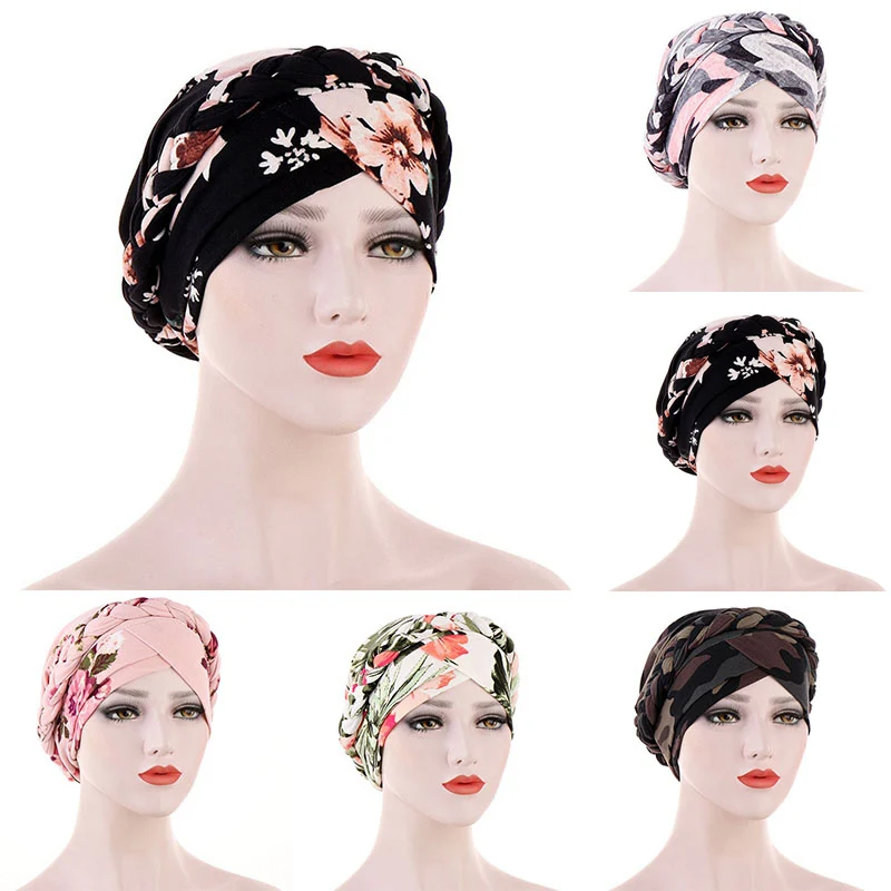 

Turban Hat New Tie Dyed Frosted Milk Silk Plait Short Braid Hide Hair Scarf Jersey Head Wrap Turban Lady Headscarf Wrap Hair Hat