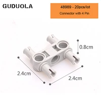 guduola parts 48989 connector with 4 pin building block moc part connector accessories assembly educational toys 20pcslot