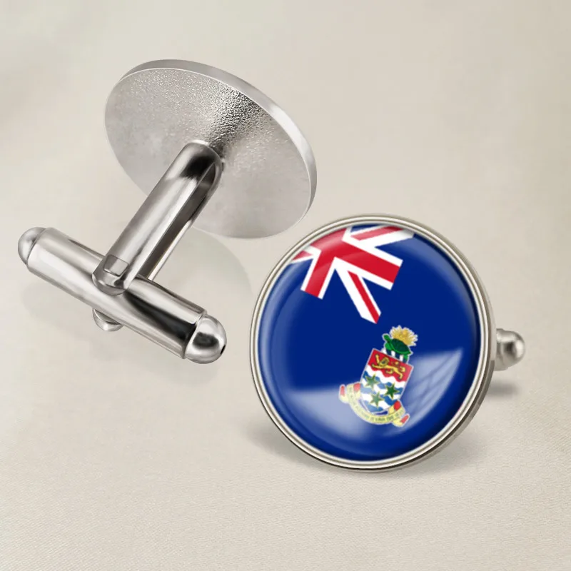 Герб доллар Каймановых островов карта национальный флаг эмблема запонки |