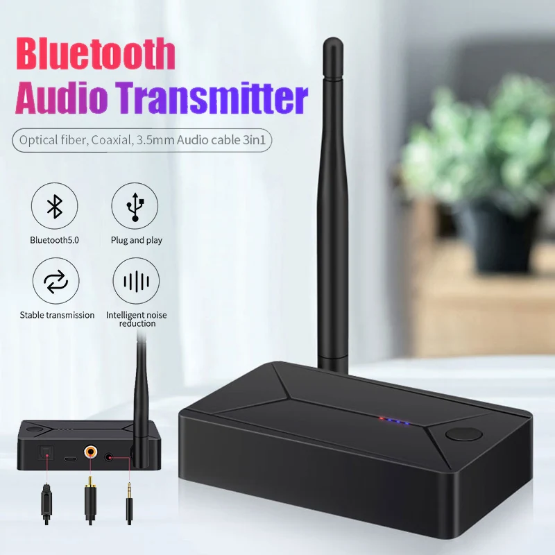 Bluetooth 5 0 аудио передатчик 3 мм AUX коаксиальный Оптический волоконный разъем стерео