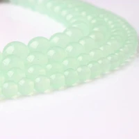 fashion jewelry light green chalcedony loose beads suitable for jewelry making diy bracelet necklace accessories wholesale