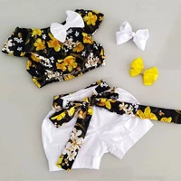 1 5t 2pcs set summer baby girl outfits girls flower top kid t shirt solid short pant for newborn