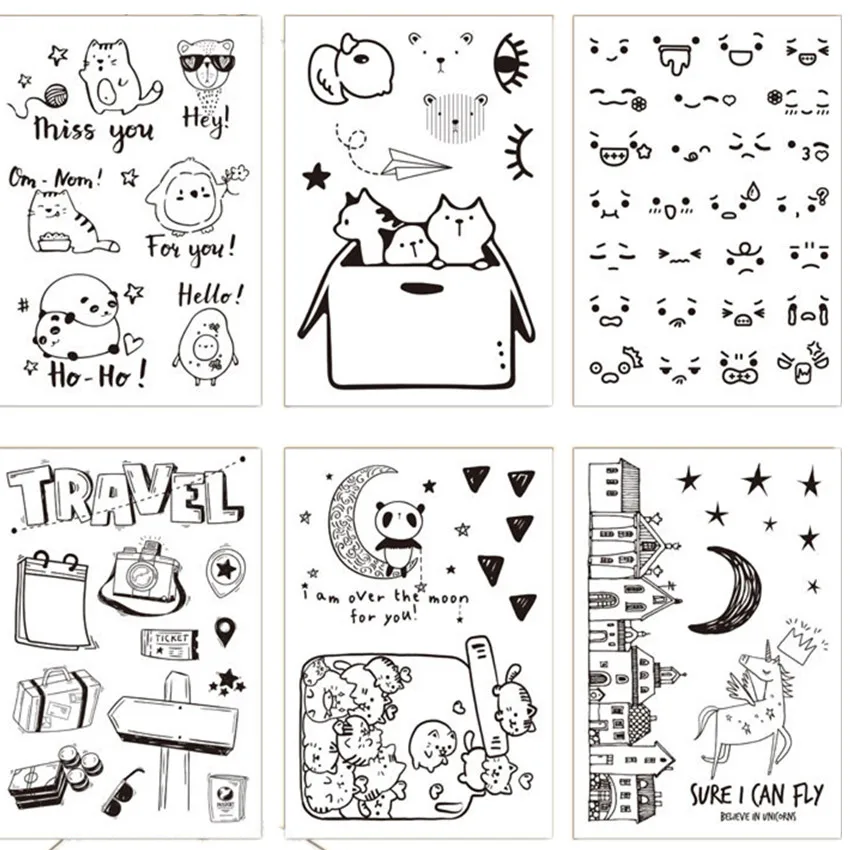 Прозрачные штампы с красивым лицом 11*16 см/Силиконовые пломбы роликовые для