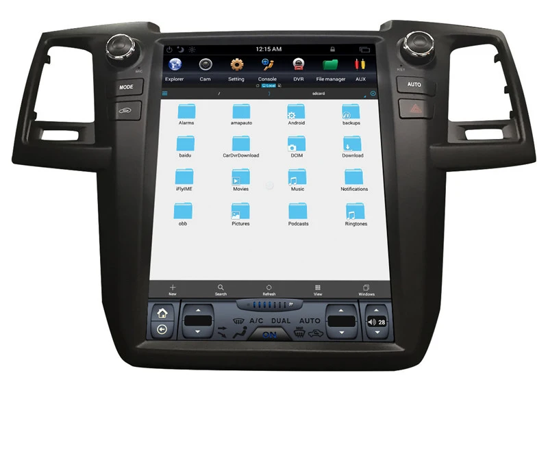 

12.1" tesla style vertical screen android 9.0 Six core Car GPS radio Navigation for Toyota Fortuner 2005-2015