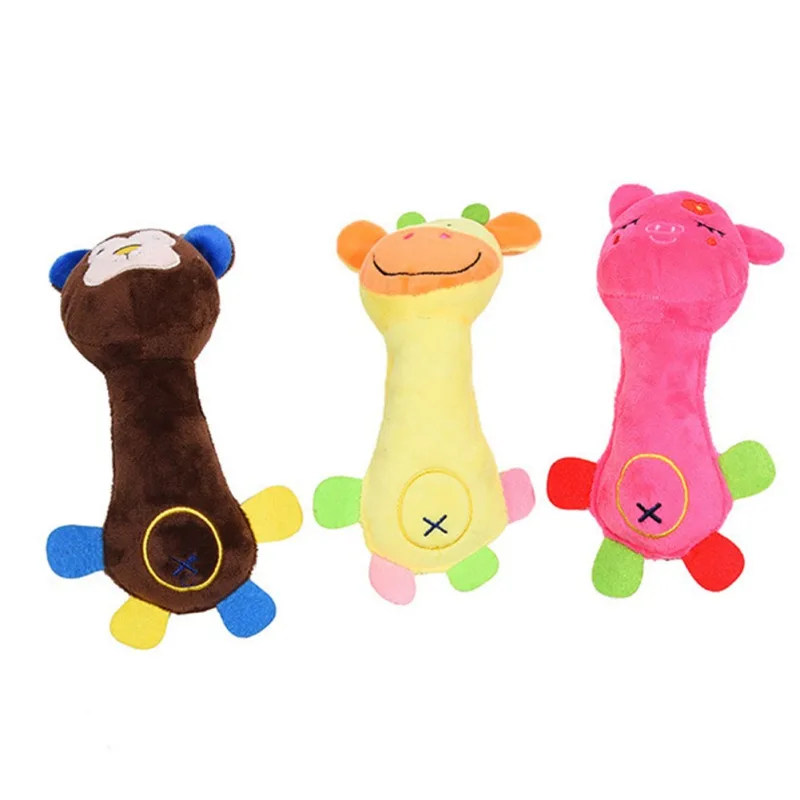 

Милая собака игрушки для животных для маленьких больших собак скрипучий плюшевые фигуры животных интерактивный для щенков жевать Укус уст...