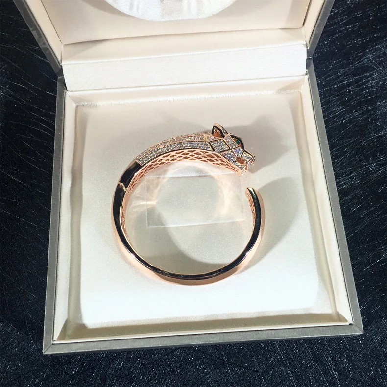 Брендовые модные ювелирные изделия из меди для Женщин Пантера Браслет Золотые