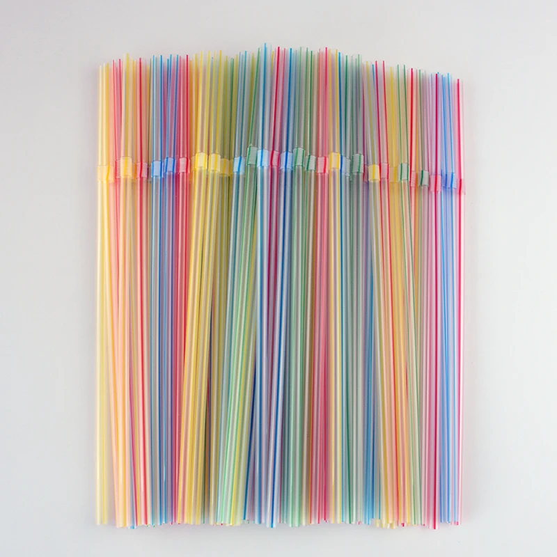 200 шт. пластиковые гибкие трубочки для напитков 21 см|Однораз. соломинки| |