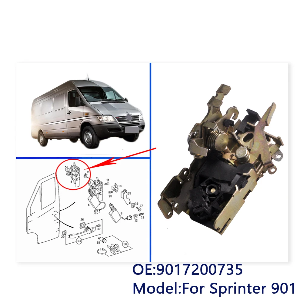 9017200735 механизм дверного замка передний левый для Mercedes Sprinter 901|Защитный корпус