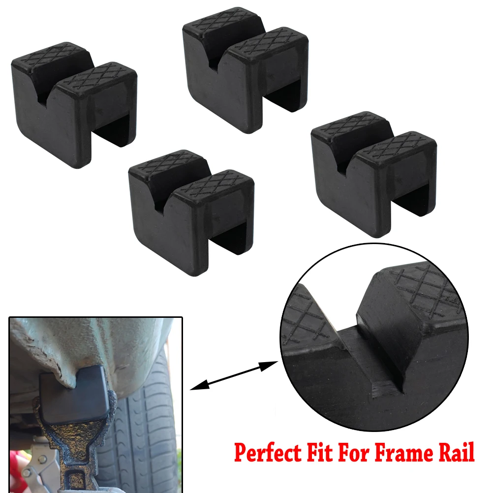 4X Jack Stand Pad Adapter Point W/ Storage Case Box Slotted Frame Rail Guard Portable Support Floor Non-slip Chassis Protector |