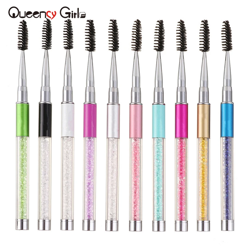 

Queenly Girls 50 Piece/lot Colors Imitation Crystal Rod Eyelash Brush 25mm Mink Lashes Bulk brushes Plsatic Tools Vendor