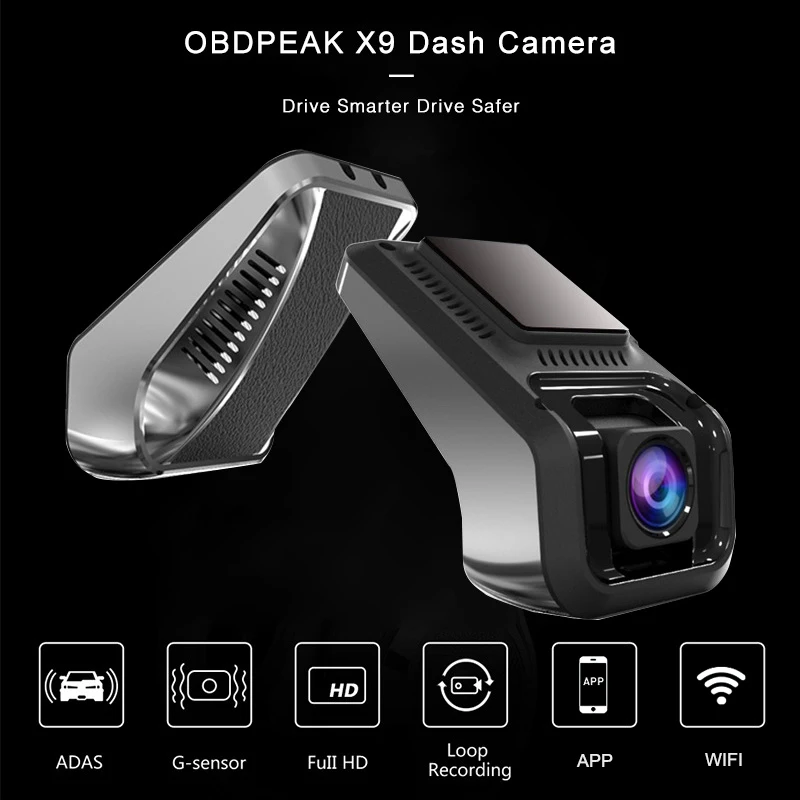 Цифровой видеорегистратор X9 Pro Wi-Fi Full HD 1080P с цикличной записью зеркалом заднего
