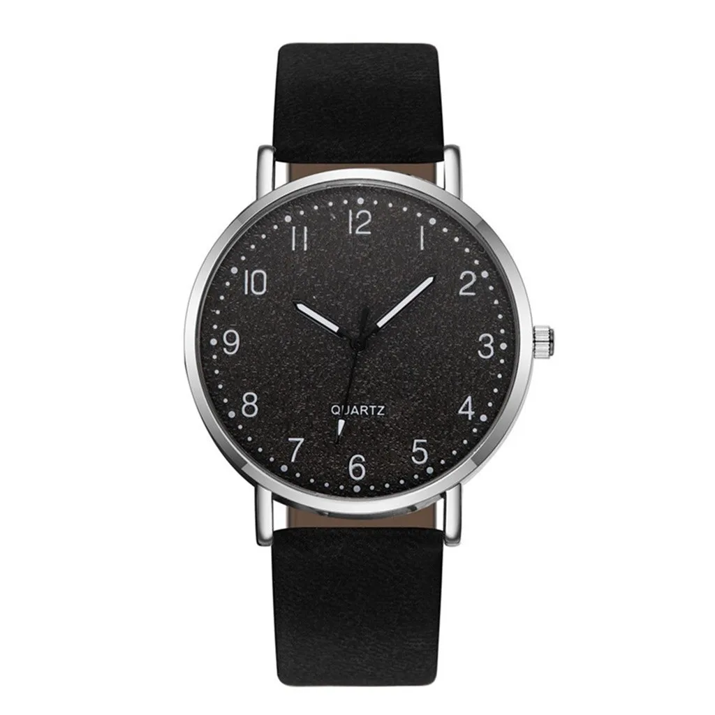 Простые женские часы повседневные с кожаным ремешком женский серебряный чехол