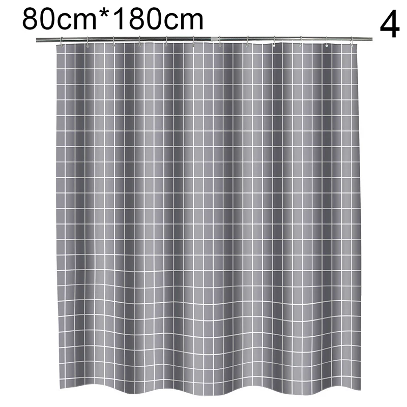 Серые клетчатые водонепроницаемые занавески для душа ванной s с 12 крючками|Шторы