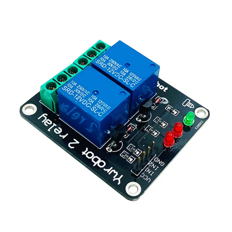 

2-way relay expansion board, relay module, microcontroller development, 12V