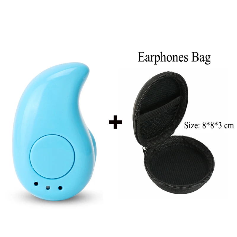 Blue With Bag Для Galaxy Buds, Bluetooth наушники, мини беспроводные наушники, свободные руки, в ухо, Спортивная стереогарнитура с микрофоном, наушники для всех телефонов - Цвет: Blue With Bag