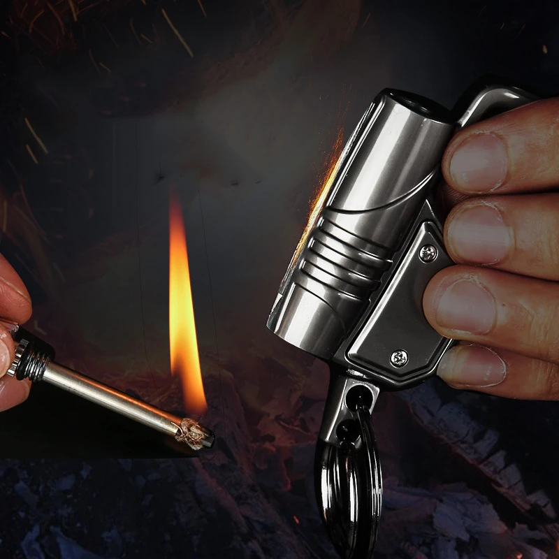

Honest Permanent Match Keychain Lighter New Type Metal LED Waterproof No Flint Fire Kerosene Camping Outdoor Survival Tool