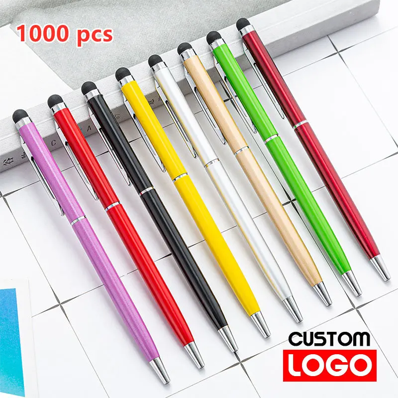 New Customized LOGO Metal Capacitive Touch Screen Ballpoint Pens Multifunctional Color Gift Pen Handmade Writing Office Supplies