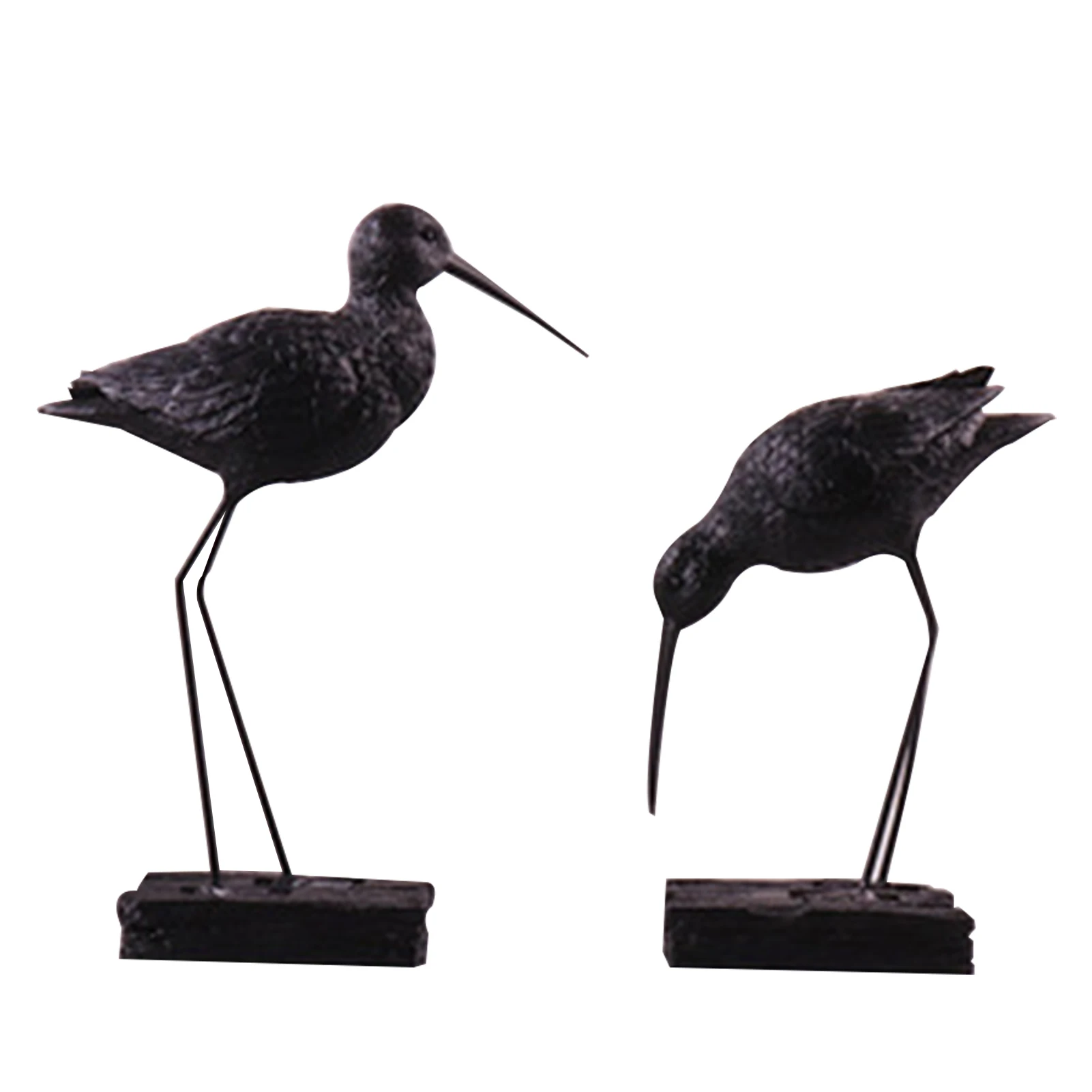 

2pcs Resin Bird With Iron Feet With Firm Resin Base Handmade Resin Iron Statue for Indoor Home Decor PLDI889