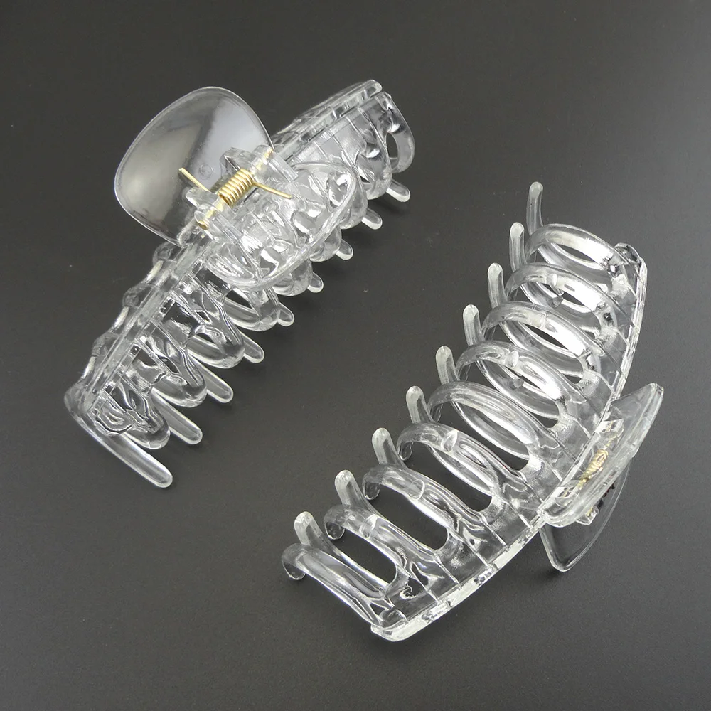 

5PCS 11.0cm Clear Big Plastic Hair Claws Hairgrip for holding ponytails,large Ponytail Hairpin clamps For women's long Hair