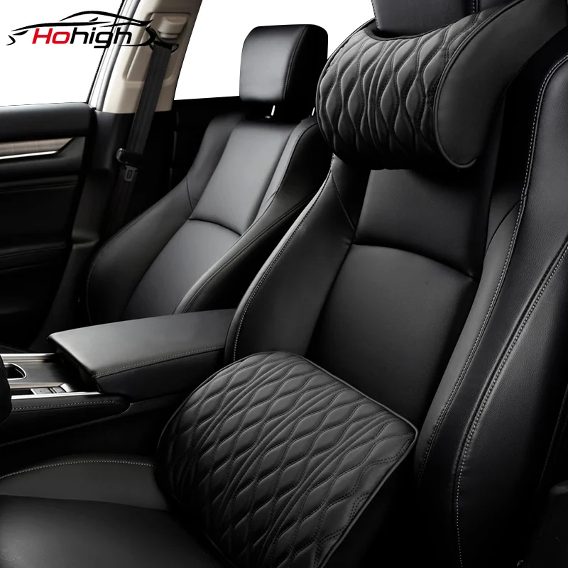 

2021 New Car Pillow Seat Neck Headrest Memory Cotton Cellular Grid Lumbar Pillow Seat Breathable Head Support Backrest Cushion