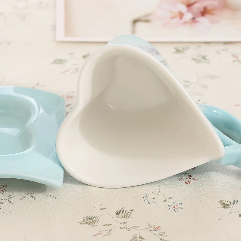 Китайская креативная керамическая чашка в форме сердца Европейский кофейный фон