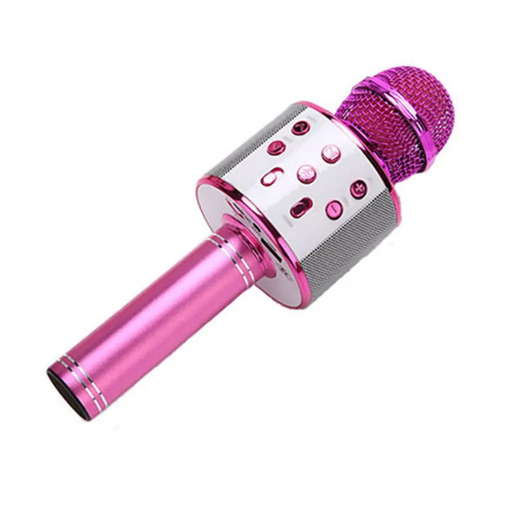 Wireless Karaoke Microphone Handheld Portable Speaker Home KTV Player with USB Dancing Record Function for Kids Gifts